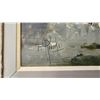 Image 2 : 532 -- F ROBERTS OIL ON CANVAS HARBOR SCENE IN LARGE DECORATIVE FRAME WITH DISPLAY LIGHT
