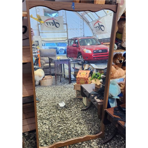 614 -- SCALLOPED EDGE BODY MIRROR, LARGE LOT OF FRAMES OF ASSORTED SIZES, ELVIS PRINT AND BLACKSMITH