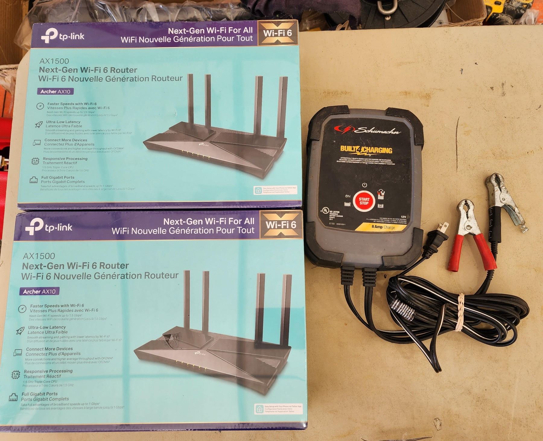 321 -- TP-LINK NEXT GEN WI-FI ROUTERS IN THEIR BOXES, AND 8 AMP ...
