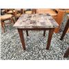 Image 2 : 449 -- SET OF TWO SIDE TABLES FAUX MARBLE TOP AND MAHOGANY WOOD