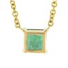 Image 6 : NEW 14K Gold 0.59 ctw Square Step Cut Emerald Petite Solitaire Pendant Necklace