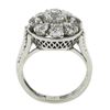 Image 9 : Antique French 18K Gold 2.12 ctw GIA European Diamond Halo Flower Cocktail Ring