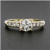 Image 2 : Vintage 14k Gold.70 ctw Old European Diamond Solitaire w/ Accents Engagement Rin