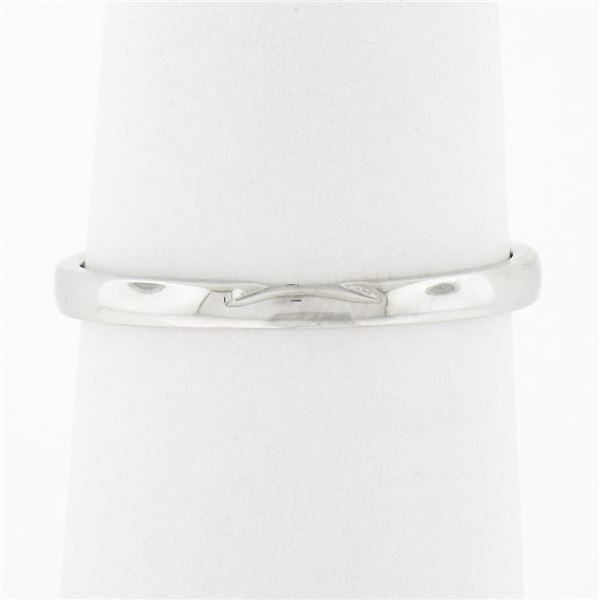 14K White Gold 1.9mm Domed Polished Plain w/ Notch Stackable Wedding Band Ring