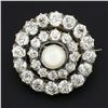 Image 5 : Antique Victorian 14k Gold 2.2 ctw Diamond & Pearl Dual Circle Pin Brooch Pendan