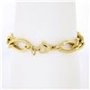 Image 2 : Estate 18k Yellow Gold 7" Polished Fancy Marquise Shaped Link Chain Bracelet