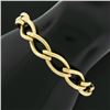 Image 3 : Estate 18k Yellow Gold 7" Polished Fancy Marquise Shaped Link Chain Bracelet