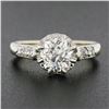 Image 2 : Antique Edwardian French Plat 18k Gold 1.7 ctw GIA European Diamond Solitaire Ri