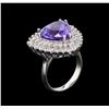 Image 4 : 10.95 ctw Tanzanite and Diamond Ring - 14KT White Gold
