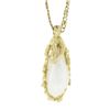 Image 2 : Vintage 14k Gold Baroque White Pearl Nugget Texture Cage Pendant w/ 18" Chain