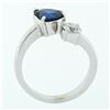 Image 9 : NEW 18K White Gold 2.71 ctw GIA Heart Blue Sapphire Diamond Moi et Toi Bypass Ri