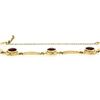 Image 8 : Vintage Retro 14K Yellow Gold 6.75" Bezel Garnet Grooved Bullet Link Bracelet
