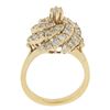 Image 8 : Solid 14k Yellow Gold 1.55 ctw Round Diamond Top High Swirl Domed Cocktail Ring