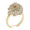 Image 9 : Solid 14k Yellow Gold 1.55 ctw Round Diamond Top High Swirl Domed Cocktail Ring