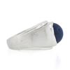 Image 5 : Men's 14K White Gold Oval Cabochon Bezel Set Lindy Star Sapphire Brushed Ring