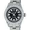 Image 2 : Rolex Ladies Quickset Sapphire Stainless Steel Black Diamond Lugs Datejust Wrist