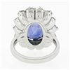 Image 8 : New Platinum AGL Ceylon NO HEAT Old Cut Sapphire Old Mine Diamond Large Ring