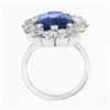Image 9 : New Platinum AGL Ceylon NO HEAT Old Cut Sapphire Old Mine Diamond Large Ring