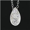 Image 3 : Antique Art Deco 14k Gold 0.50 ctw Pave Diamond Tear Drop Slide Pendant w/ Chain