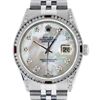 Image 1 : Rolex Mens Stainless Steel Diamond Lugs And Ruby Channel Set Diamond Datejust Wr