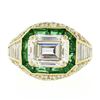 Image 6 : Estate 18k Yellow Gold 6.07 ctw GIA Emerald Cut & Baguette Diamond Engagement Ri