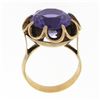 Image 8 : Antique 14k Gold 13.5mm Round Synthetic Alexandrite Belcher Prong Solitaire Ring