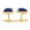 Image 5 : Vintage 14k Yellow Gold & Cushion Cabochon Cut Blue Lapis Mens Swivel Cuff Links