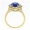Image 8 : NEW 14k Yellow Gold 2.86 ctw Oval Violet Blue Tanzanite Round Diamond Halo Ring