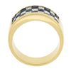 Image 8 : 18K Gold 2.16 ctw Invisible Set Alternating Sapphire Diamond Wide Stack Band Rin