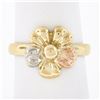 Image 1 : 18k Multi Tone Gold Detailed Polished Finish Multicolor Buttercup Flower Ring