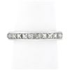 Image 1 : Platinum French Cut Channel 3.0 ctw Diamond Hand Engraved Eternity Band Ring