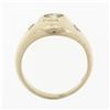 Image 8 : Men's Vintage 14K Gold 0.62 ctw 3 Stone Diamond Domed Polished Wedding Band Ring