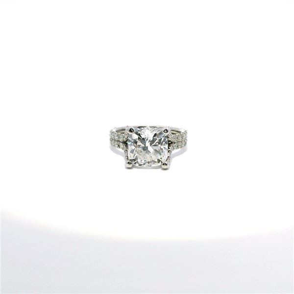 5.02 ct. EGL USA Diamond Wedding Engagement Ring - 14KT White Gold