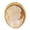 Image 1 : Vintage 14k Gold Large Detailed Oval Carved Shell Cameo Brooch Pin Pendant