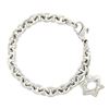 Image 2 : 6.25" Movado .925 Silver Round Link Bracelet w/ Polished Star of David Charm