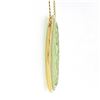 Image 4 : 25" Vintage 14k Gold Large Carved Pierced Green Jade Medallion Pendant Necklace