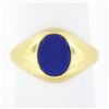 Image 1 : Classic 14k Yellow Gold Bezel Oval Cabochon Blue Lapis Polished Domed Band Ring