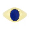 Image 4 : Classic 14k Yellow Gold Bezel Oval Cabochon Blue Lapis Polished Domed Band Ring