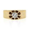 Image 4 : Unisex Antique Victorian 14K Gold 0.43 ctw European Diamond Belcher Solitaire Ri