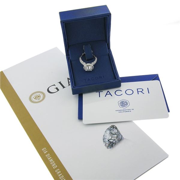 18k White Gold Tacori GIA Round Diamond 2.51 ctw Engagement Ring Style HT 2522 R