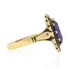 Image 6 : Antique Victorian 14K Gold Oval Amethyst Solitaire w/ Heart Open Work Halo Ring
