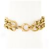 Image 2 : Antique British Victorian 18K Yellow Gold 6.5 Dual Oval Curb Link Chain Bracelet