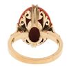 Image 8 : Vintage 14k Yellow Gold GIA Oval Cabochon Salmon Orange Coral Solitaire Ring