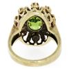 Image 5 : Vintage 14K Yellow Gold 2.43 ctw Oval Peridot Diamond & Black Enamel Halo Ring
