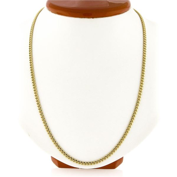 NEW Unisex Solid 14k Yellow Gold 3.4mm Miami Cuban Curb Link 24" Chain Necklace