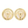 Image 5 : 14K Yellow Gold 11mm Mabe Pearl & Dual Channel Diamond Circle Button Earrings
