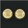 Image 2 : 14k Yellow Gold Large Simple 14mm Polished Puffed Round Bead Ball Stud Earrings