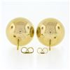 Image 3 : 14k Yellow Gold Large Simple 14mm Polished Puffed Round Bead Ball Stud Earrings