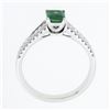 Image 8 : 14K White Gold 1.71 ctw Emerald Cut Emerald Solitaire w/ Diamond Accents Ring