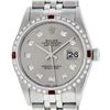Image 2 : Rolex 36MM Stainless Steel Gray Diamond & White Gold Ruby Datejust Wristwatch